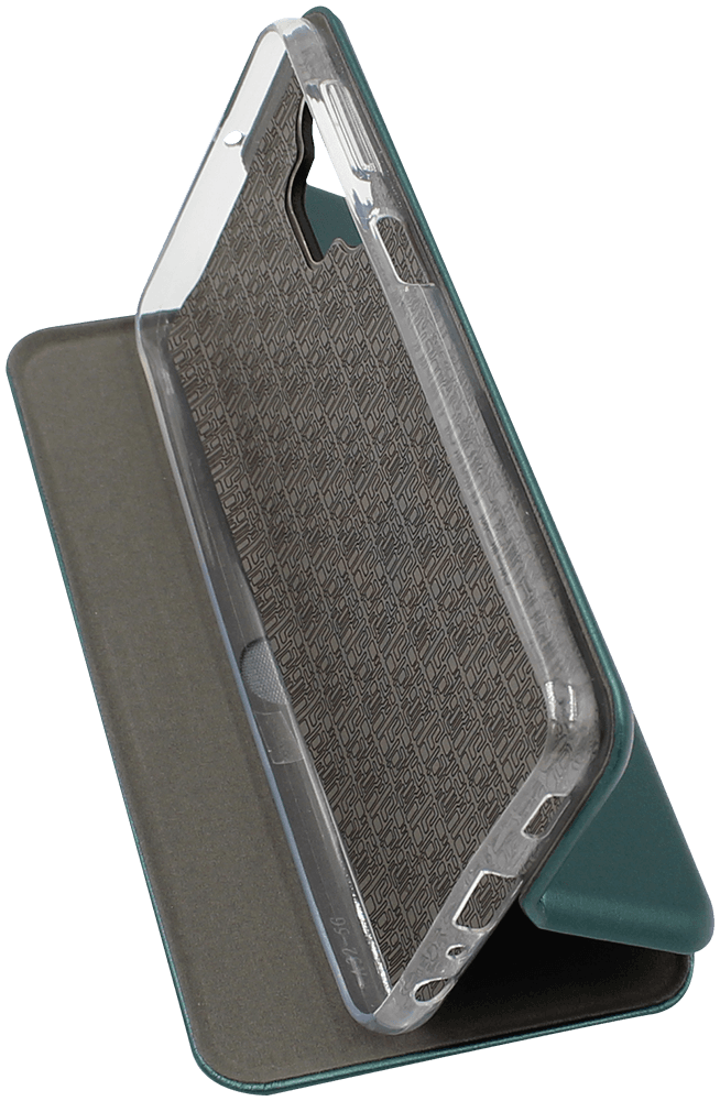 Samsung Galaxy A32 5G (SM-A326) oldalra nyíló mágneses flipes bőrtok prémium minőség sötétzöld