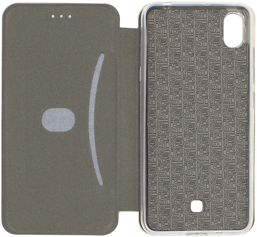 LG K20 2019 oldalra nyíló mágneses flipes bőrtok prémium minőség arany