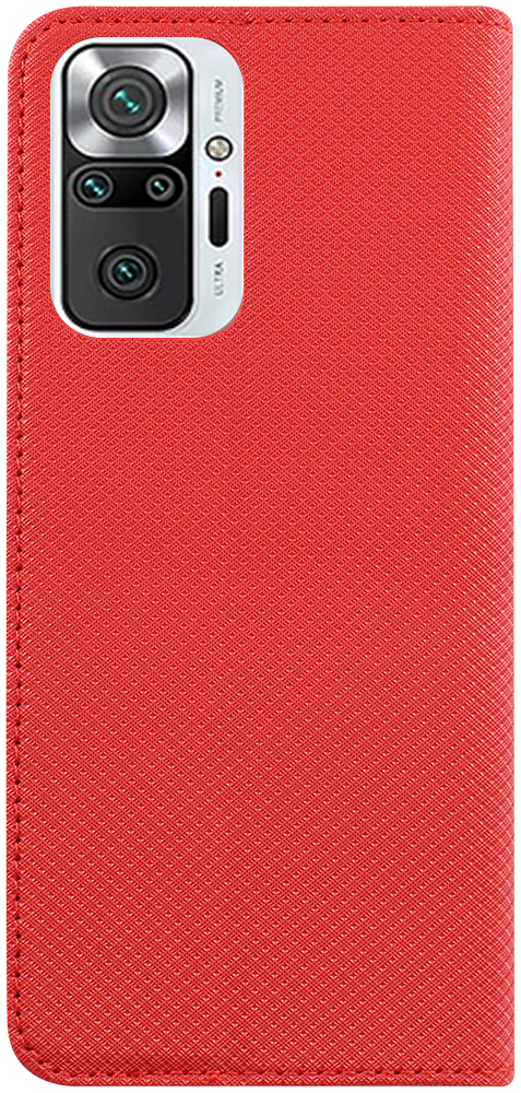 Xiaomi Redmi Note 10 Pro oldalra nyíló flipes bőrtok rombusz mintás piros