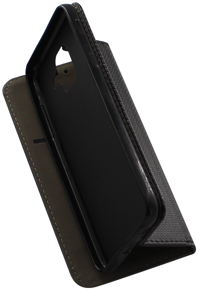 Samsung Galaxy A6 2018 (A600) oldalra nyíló flipes bőrtok rombusz mintás fekete