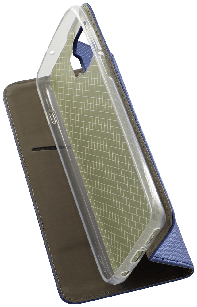 Motorola Moto G 5G Plus oldalra nyíló flipes bőrtok rombusz mintás sötétkék