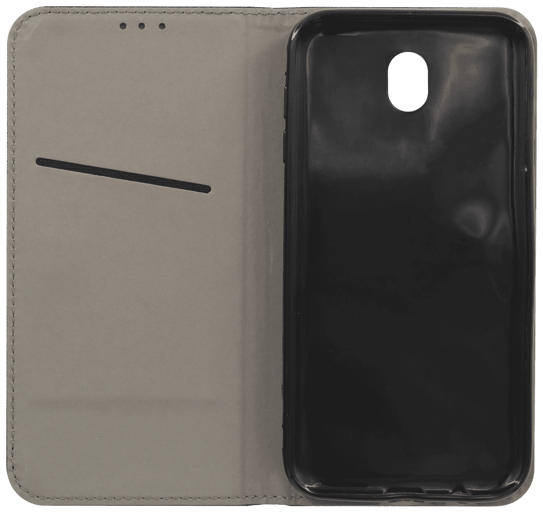 Samsung Galaxy J7 2017 (J730) oldalra nyíló flipes bőrtok rombusz mintás fekete
