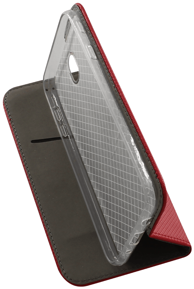 Samsung Galaxy J7 2017 (J730) oldalra nyíló flipes bőrtok rombusz mintás piros