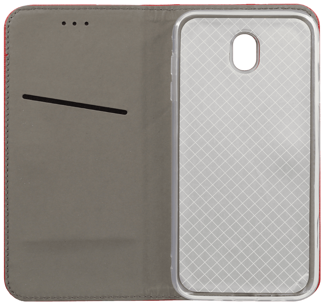 Samsung Galaxy J7 2017 (J730) oldalra nyíló flipes bőrtok rombusz mintás piros