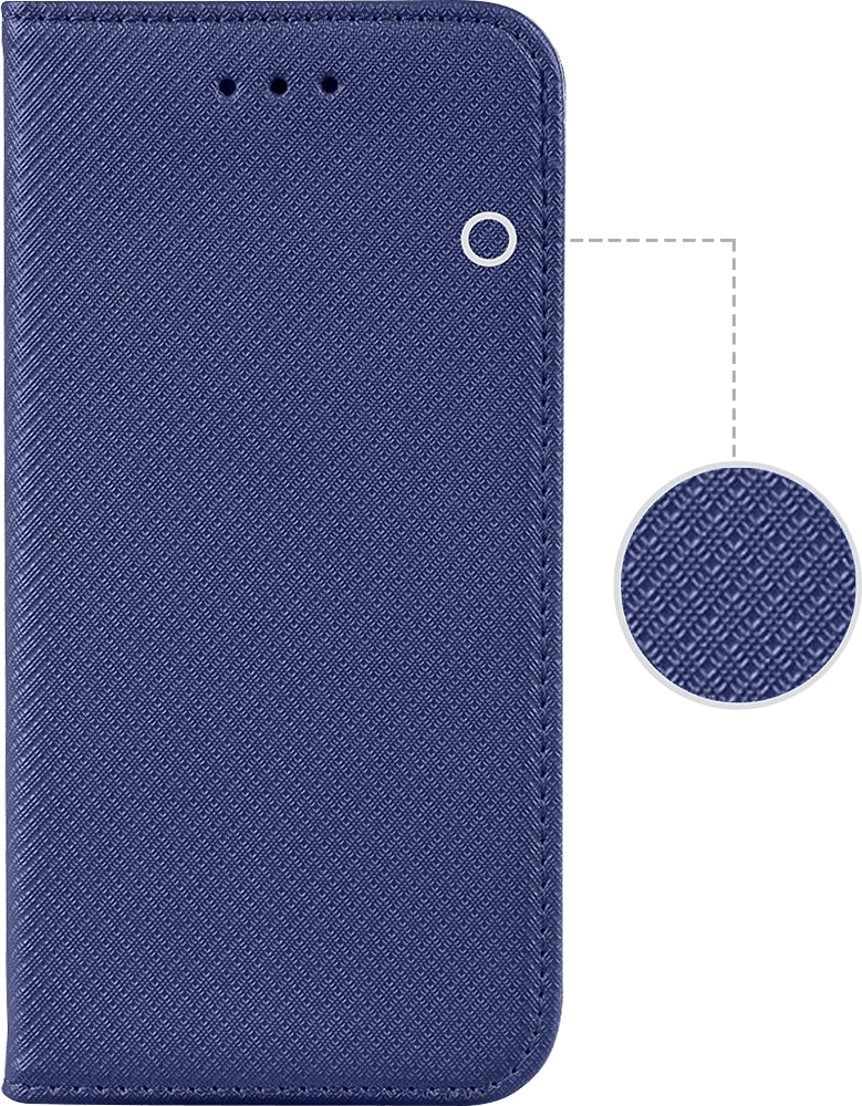 Motorola Moto G6 Play oldalra nyíló flipes bőrtok rombusz mintás fekete
