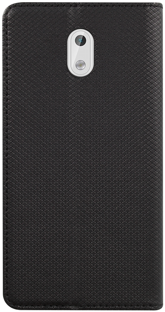 Nokia 3 oldalra nyíló flipes bőrtok rombusz mintás fekete