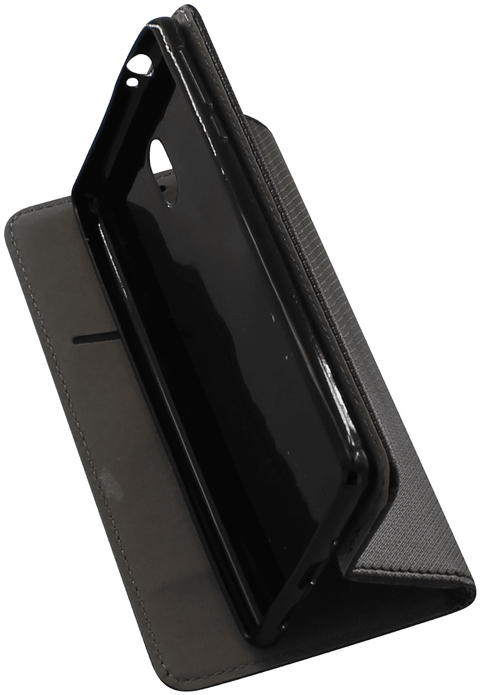 Nokia 3 oldalra nyíló flipes bőrtok rombusz mintás fekete