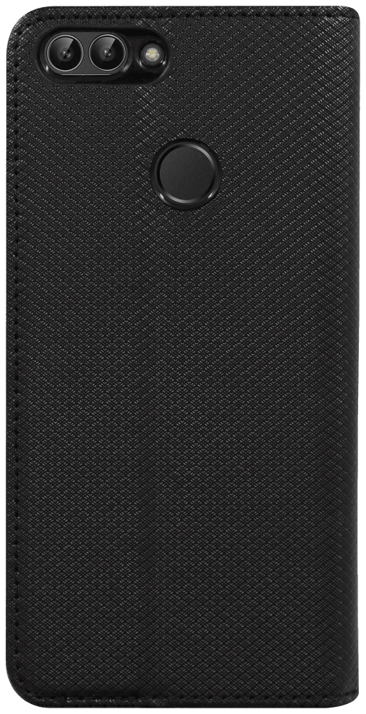 Huawei P Smart (Enjoy 7S) oldalra nyíló flipes bőrtok rombusz mintás fekete