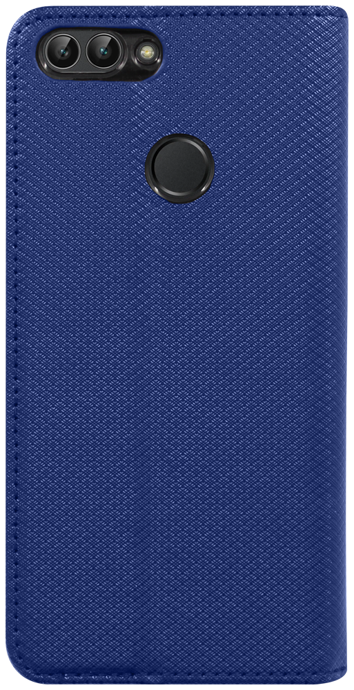 Huawei P Smart (Enjoy 7S) oldalra nyíló flipes bőrtok rombusz mintás sötétkék