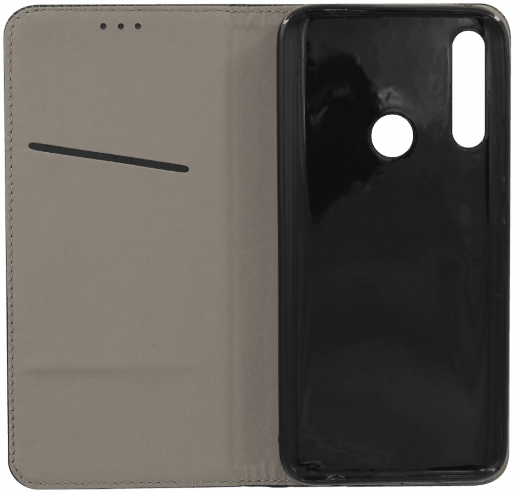 Huawei Honor 9X oldalra nyíló flipes bőrtok rombusz mintás fekete