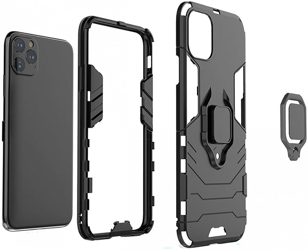 Samsung Galaxy M02 (SM-M022F) ütésálló tok légpárnás sarkas, hibrid Ring Armor fekete