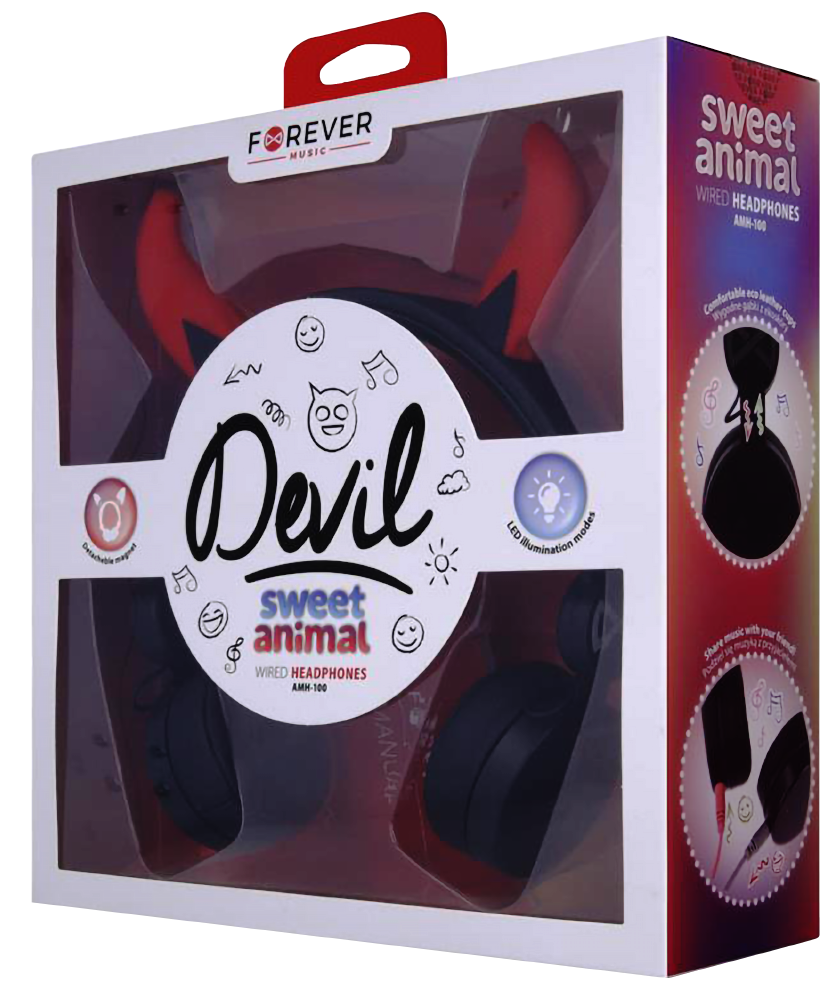Alcatel 3 2019 Setty vezetékes fejhallgató mágneses ördög szarvakkal
