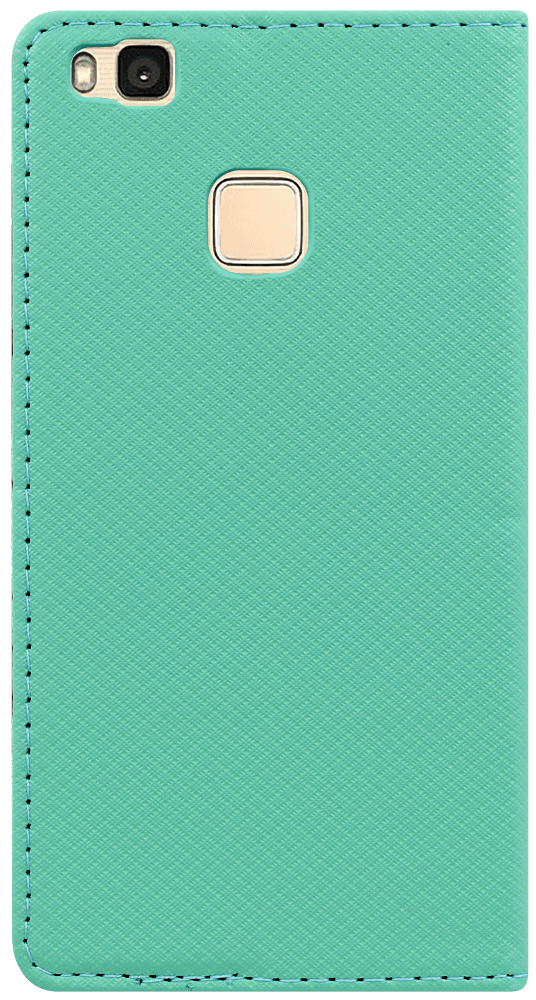 Huawei P9 Lite oldalra nyíló flipes bőrtok rombusz mintás mentazöld