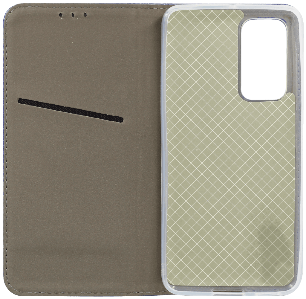 Huawei P40 oldalra nyíló flipes bőrtok rombusz mintás sötétkék