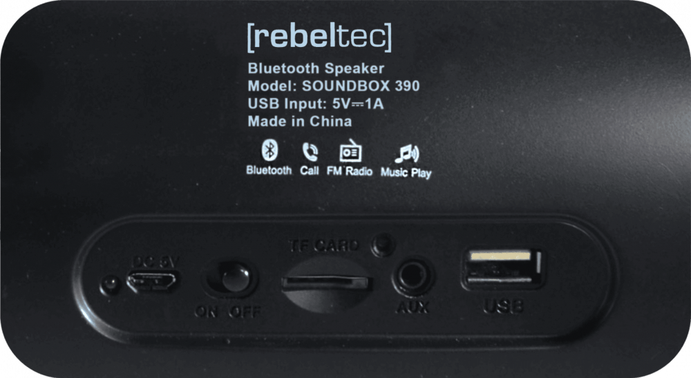 Huawei Y5 II kompatibilis bluetooth hangszóró Rebeltec Soundbox 390 fekete