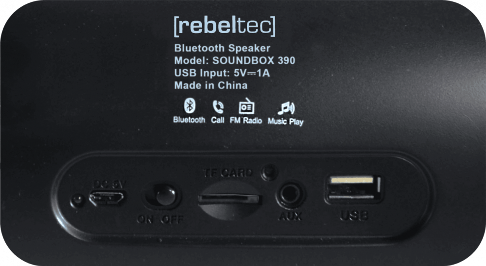 Samsung Galaxy Note 10 kompatibilis bluetooth hangszóró Rebeltec Soundbox 390 fekete