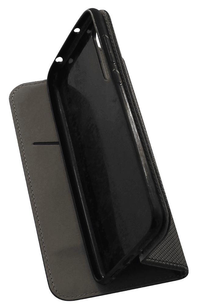 Huawei P20 Pro oldalra nyíló flipes bőrtok rombusz mintás fekete