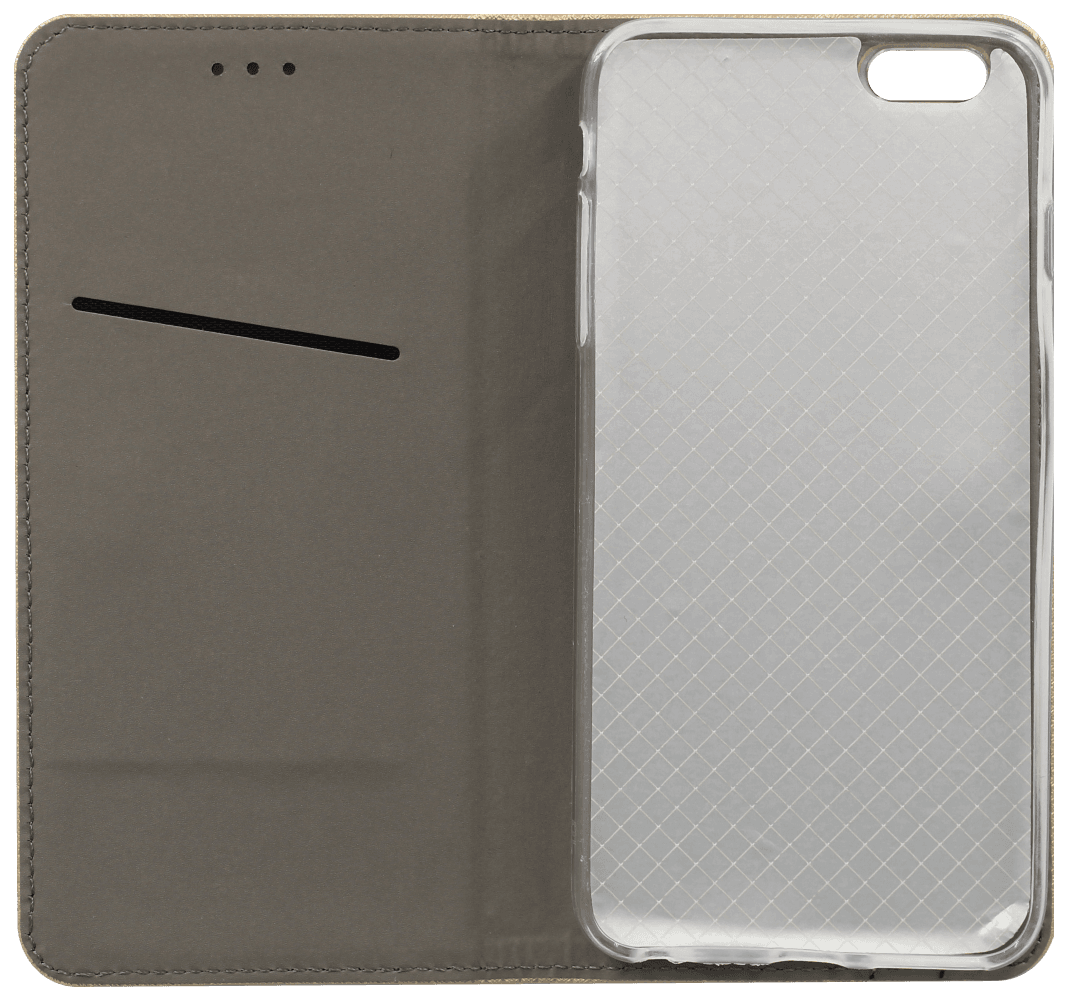 Apple iPhone 6 Plus oldalra nyíló flipes bőrtok rombusz mintás arany