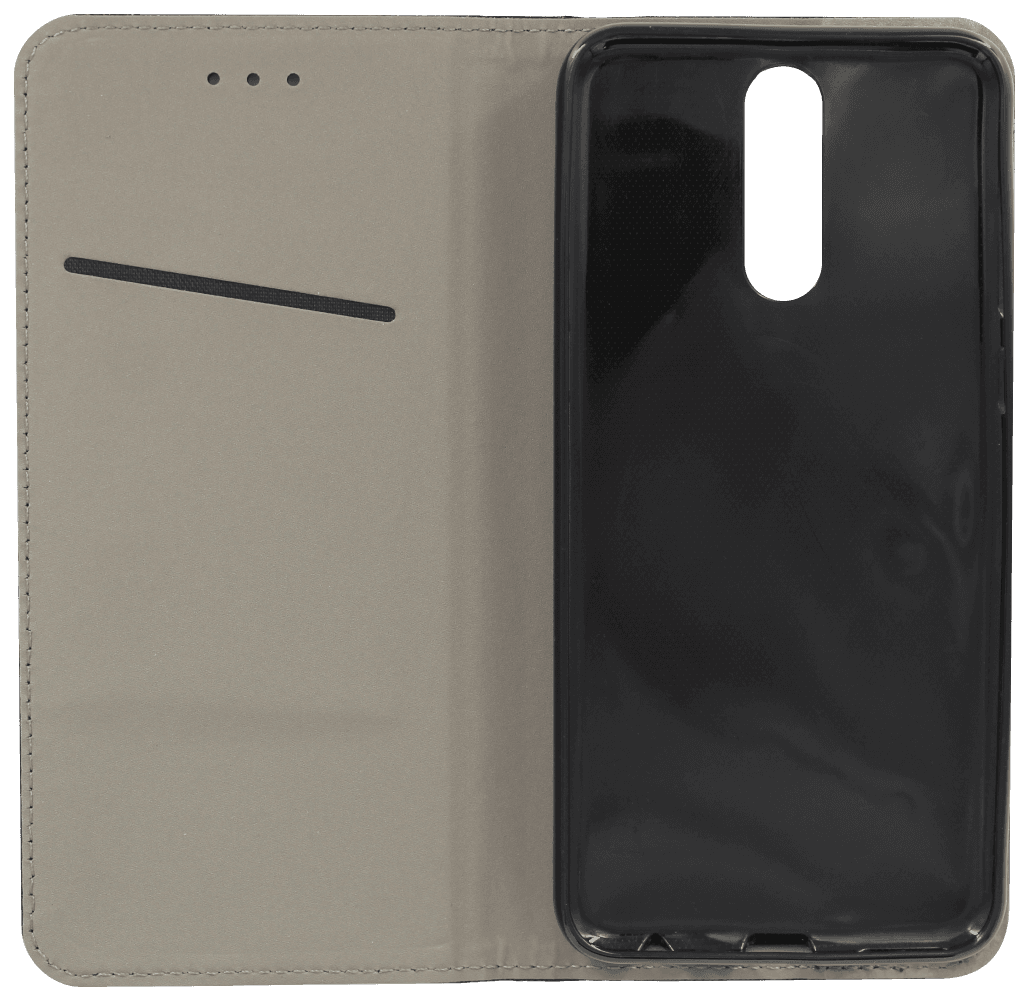 Huawei Mate 10 Lite oldalra nyíló flipes bőrtok rombusz mintás fekete