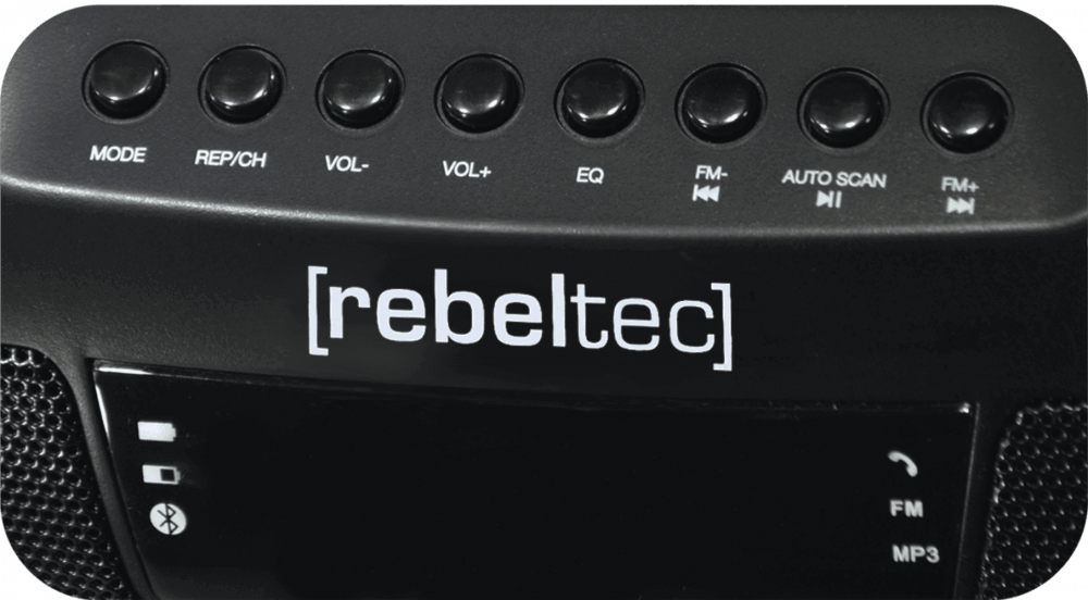 Apple iPhone XR kompatibilis bluetooth hangszóró Rebeltec Soundbox 390 fekete