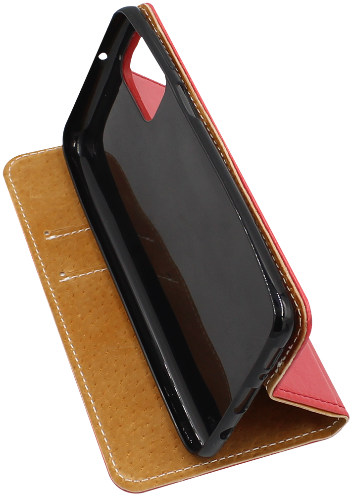 Samsung Galaxy M31s (SM-M317F) oldalra nyíló flipes bőrtok valódi bőr piros