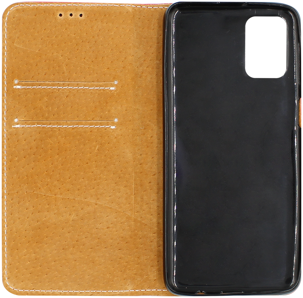 Samsung Galaxy M31s (SM-M317F) oldalra nyíló flipes bőrtok valódi bőr piros