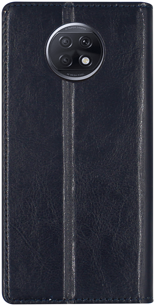 Xiaomi Redmi Note 9T oldalra nyíló flipes bőrtok valódi bőr sötétkék