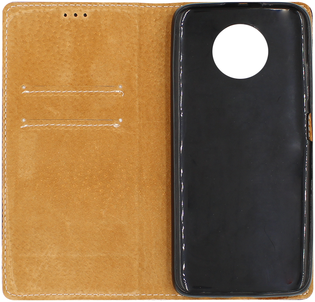 Xiaomi Redmi Note 9T oldalra nyíló flipes bőrtok valódi bőr sötétkék