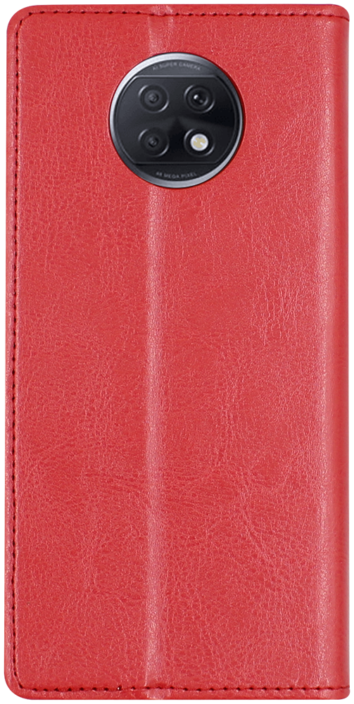 Xiaomi Redmi Note 9T oldalra nyíló flipes bőrtok valódi bőr piros