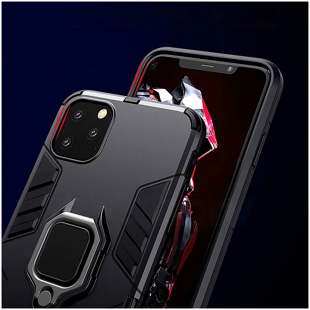 Apple iPhone 11 Pro ütésálló tok légpárnás sarkas, hibrid Ring Armor fekete