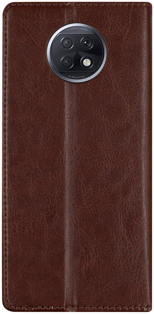 Xiaomi Redmi Note 9T oldalra nyíló flipes bőrtok valódi bőr barna