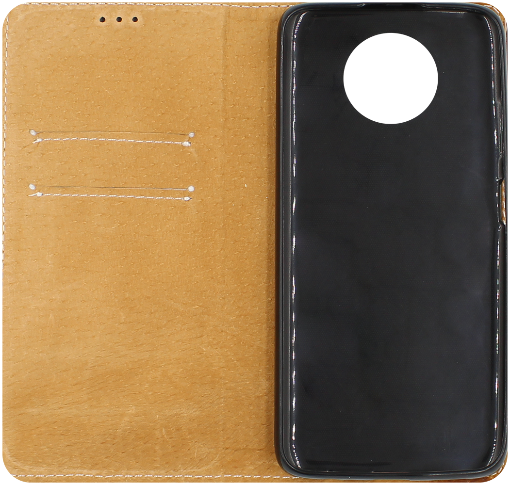 Xiaomi Redmi Note 9T oldalra nyíló flipes bőrtok valódi bőr barna