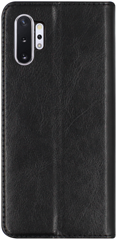 Samsung Galaxy Note 10 Plus oldalra nyíló flipes bőrtok valódi bőr fekete