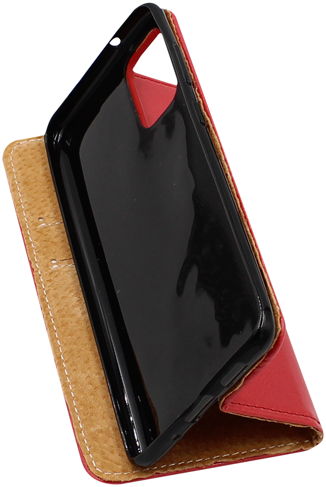 Samsung Galaxy S20 Plus (SM-G985F) oldalra nyíló flipes bőrtok valódi bőr piros