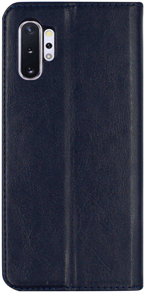 Samsung Galaxy Note 10 Plus oldalra nyíló flipes bőrtok valódi bőr sötétkék