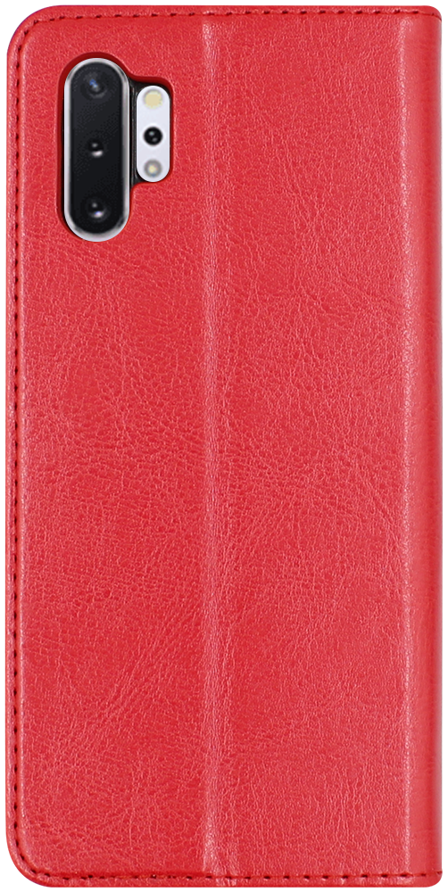 Samsung Galaxy Note 10 Plus oldalra nyíló flipes bőrtok valódi bőr piros
