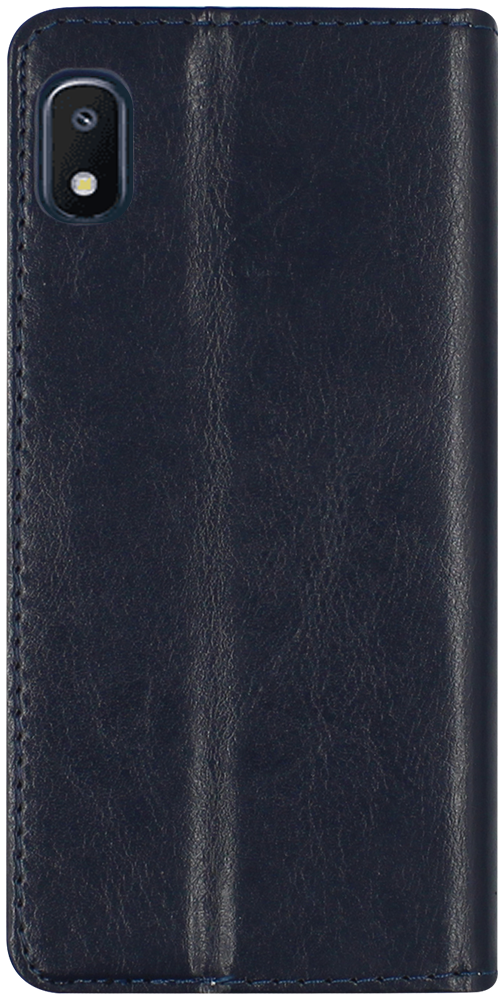 Samsung Galaxy A10e (SM-A102) oldalra nyíló flipes bőrtok valódi bőr sötétkék