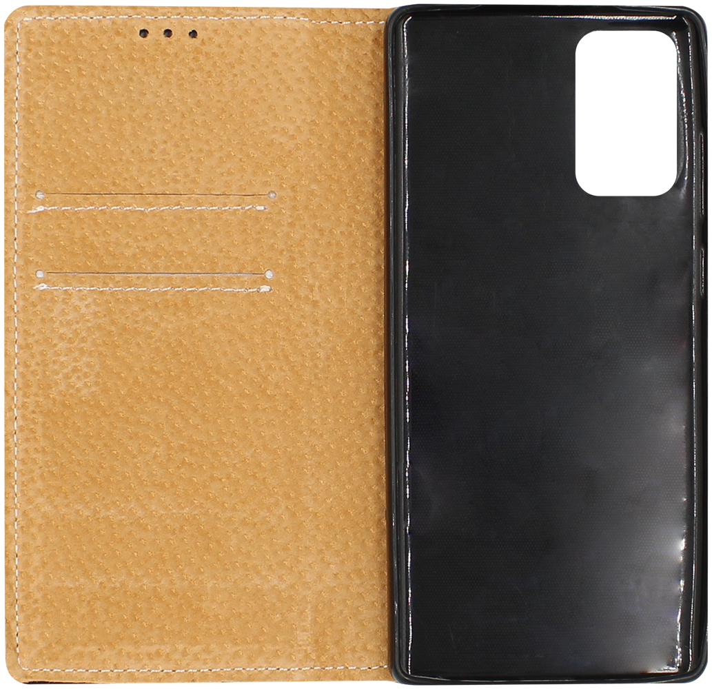 Samsung Galaxy Note 20 5G (SM-N981B) oldalra nyíló flipes bőrtok valódi bőr fekete