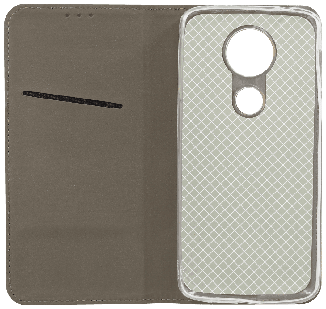 Motorola Moto E5 Plus oldalra nyíló flipes bőrtok rombusz mintás arany