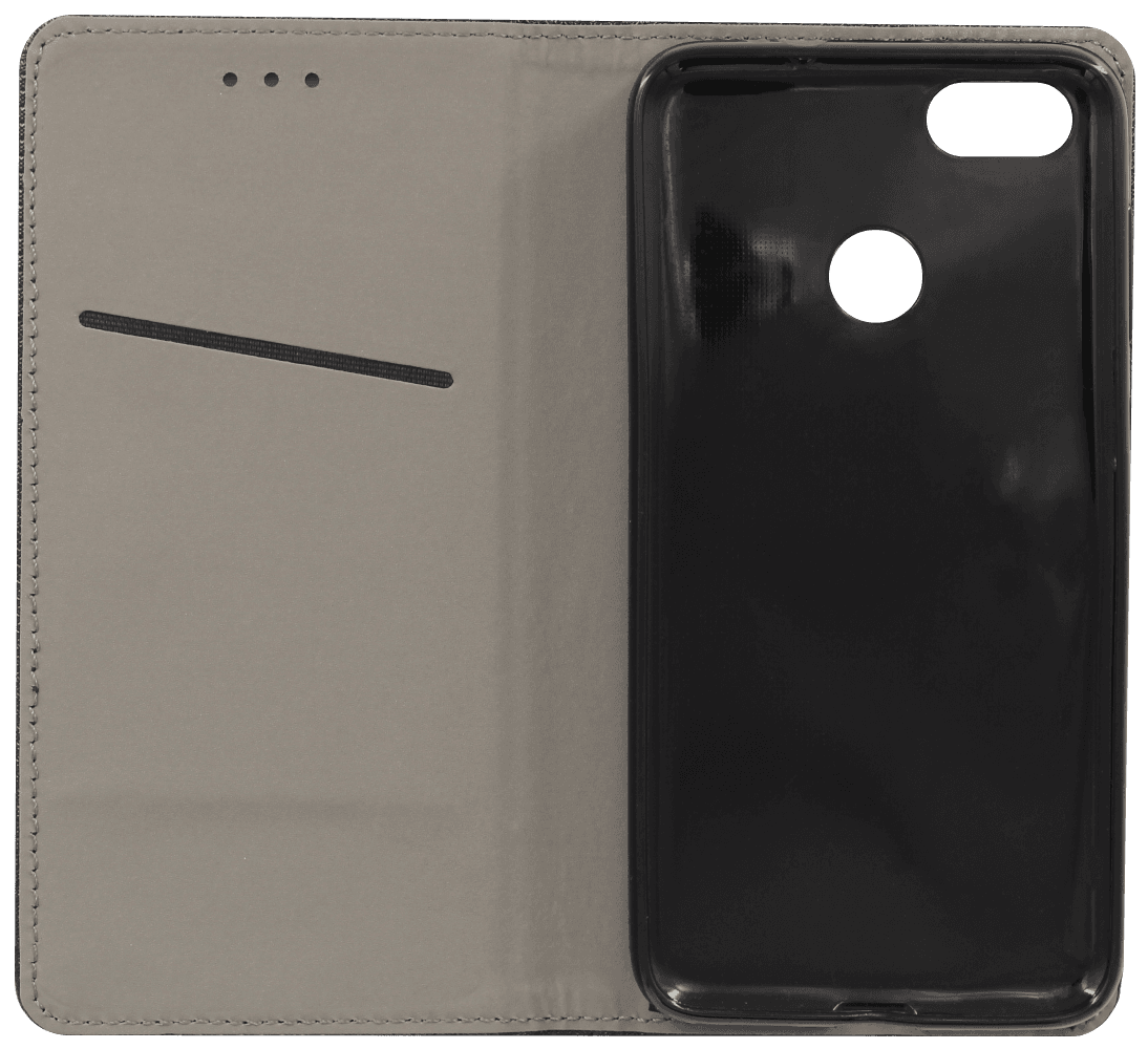 Huawei P9 Lite Mini oldalra nyíló flipes bőrtok rombusz mintás fekete