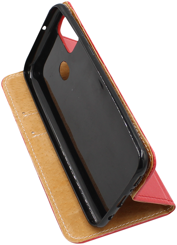 Samsung Galaxy M21 (SM-M215F) oldalra nyíló flipes bőrtok valódi bőr piros