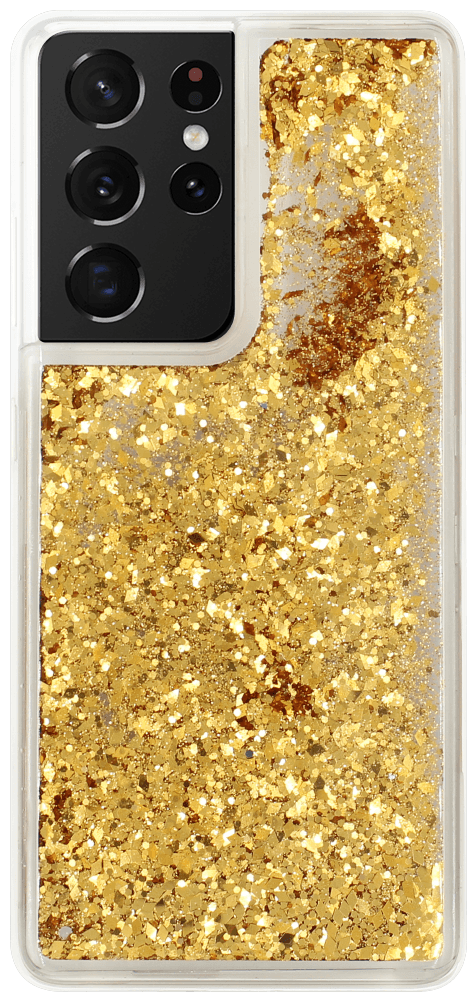 Samsung Galaxy S21 Ultra 5G (SM-G998B) szilikon tok gyári Liquid Sparkle arany