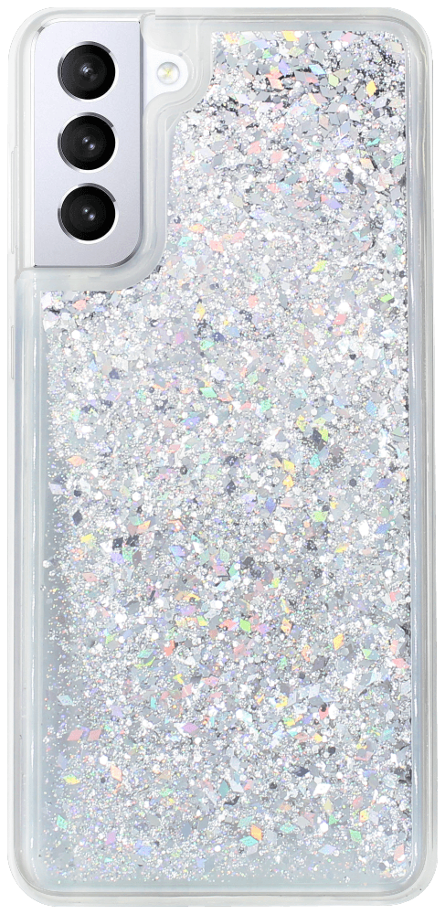 Samsung Galaxy S21 Plus 5G (SM-G996B) szilikon tok gyári Liquid Sparkle ezüst