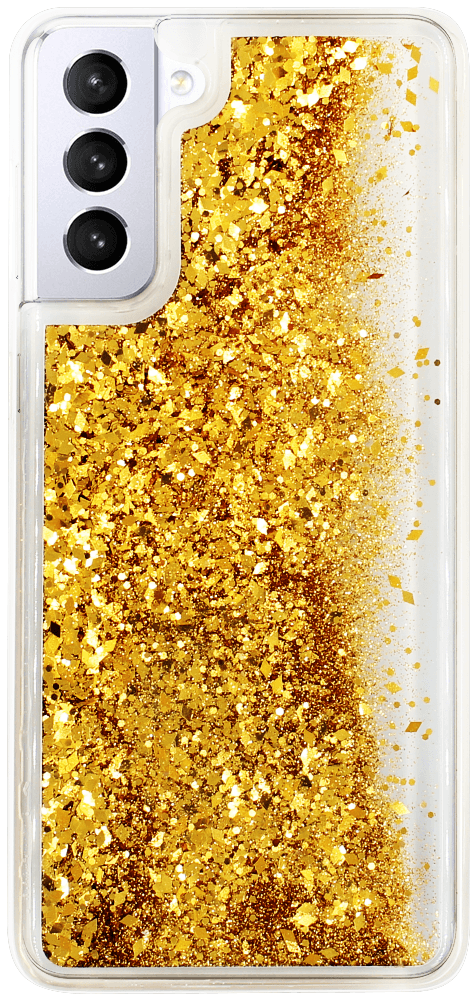 Samsung Galaxy S21 Plus 5G (SM-G996B) szilikon tok gyári Liquid Sparkle arany