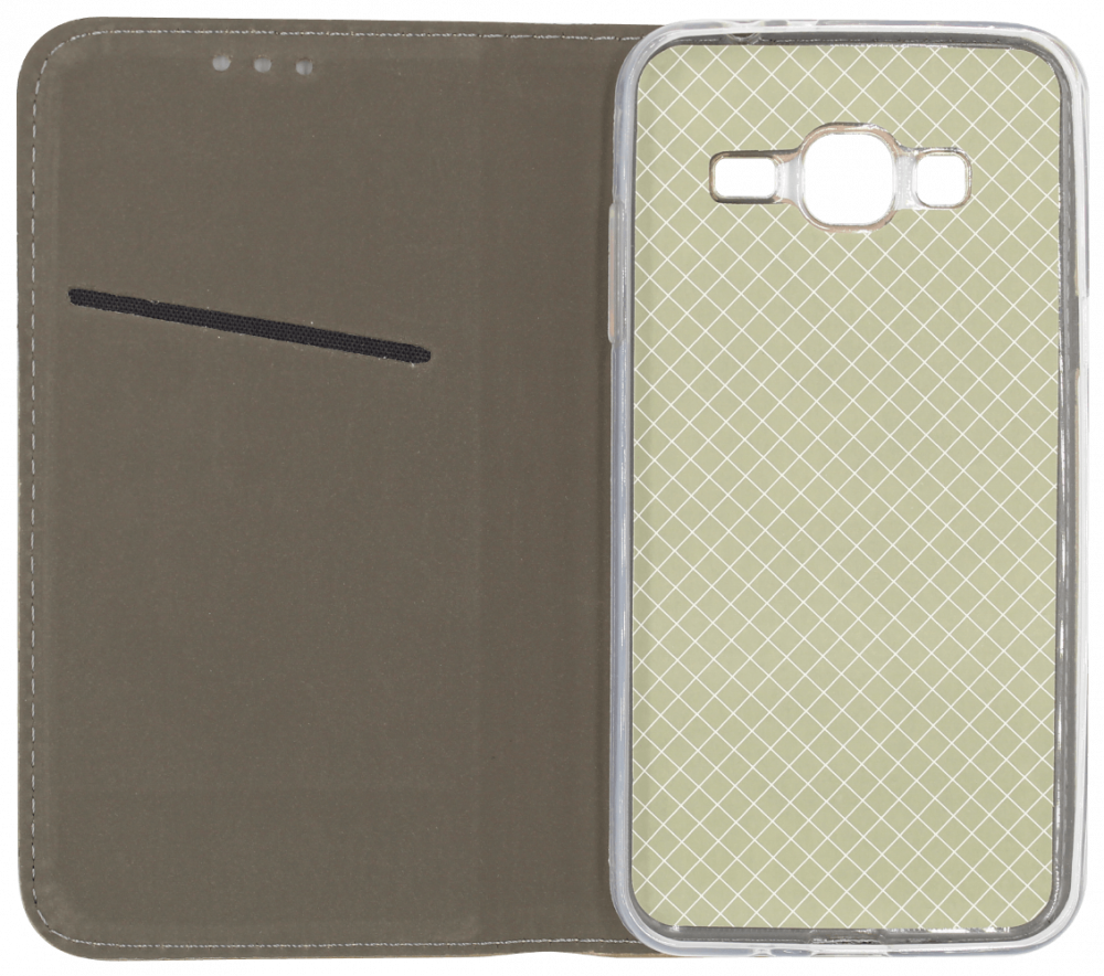 Samsung Galaxy J3 2016 (J320) oldalra nyíló flipes bőrtok asztali tartó funkciós arany