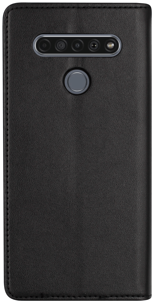 LG K61 oldalra nyíló flipes bőrtok asztali tartó funkciós fekete