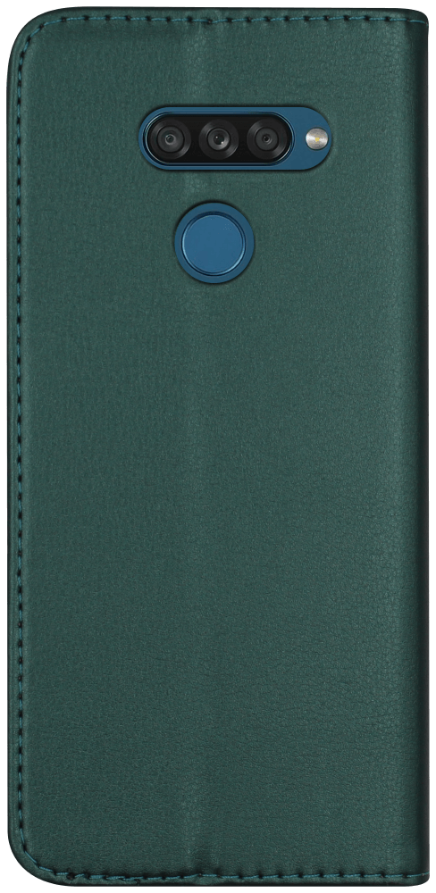 LG K50S oldalra nyíló flipes bőrtok asztali tartó funkciós sötétzöld