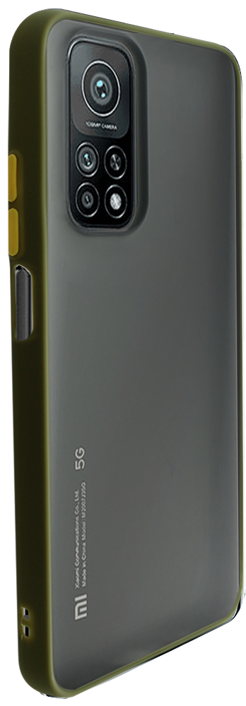 Xiaomi Mi 10T 5G kemény hátlap Vennus Button Bumper olivazöld