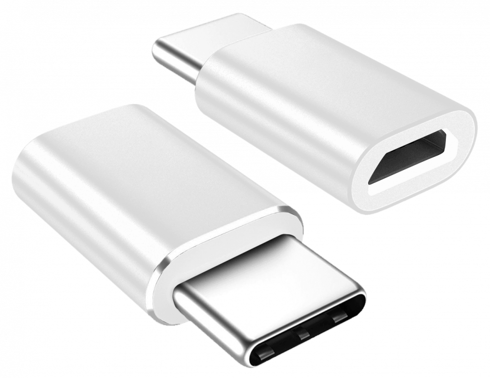 Huawei P50 Pro átalakító adapter micro USB csatlakozóról TYPE-C csatlakozóra fehér