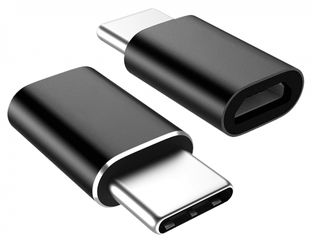 Samsung Galaxy S21 FE átalakító adapter micro USB csatlakozóról TYPE-C csatlakozóra fekete